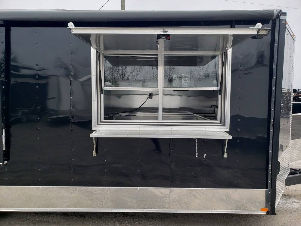641-8.5-x-24-black-porch-style-bbq-vending-food-trailer-with-appliances-26.jpg 8.5' x 24' Black Porch Style BBQ Vending Food Trailer with Appliances