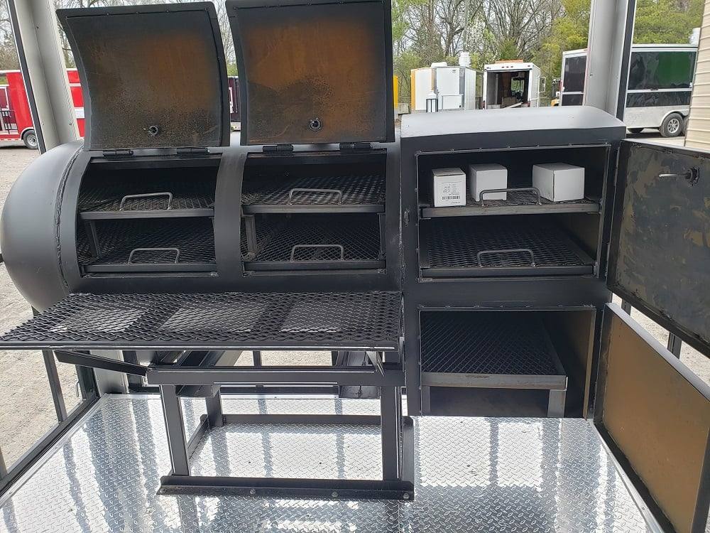 641-8.5-x-24-black-porch-style-bbq-vending-food-trailer-with-appliances-27.jpg 8.5' x 24' Black Porch Style BBQ Vending Food Trailer with Appliances