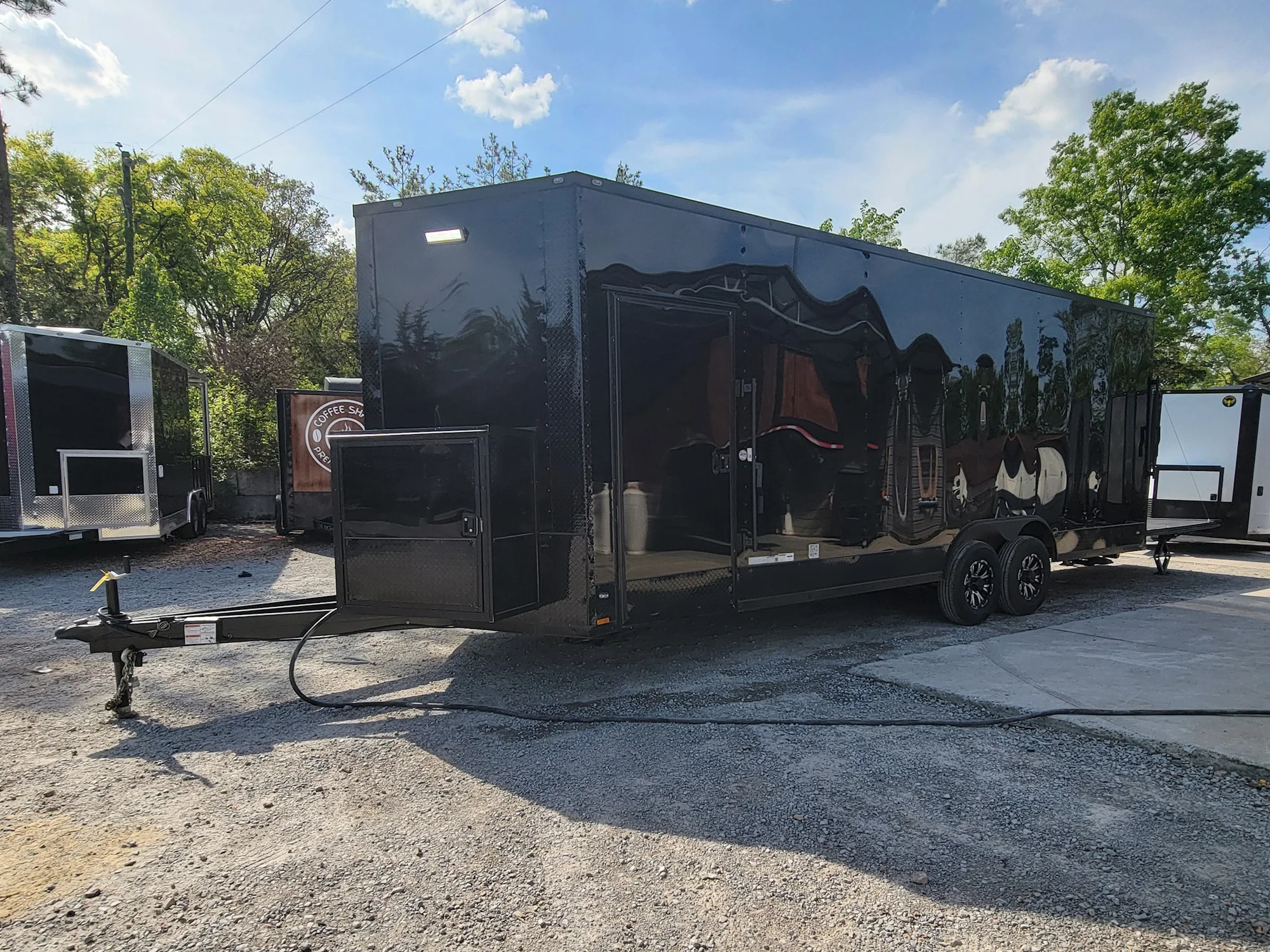 645-8.5-x-24-black-with-blackout-stage-trailer-with-awning-semi-screwless-exterior-10.webp 8.5' X 24' Black With Blackout Stage Trailer With Awning Semi Screwless Exterior
