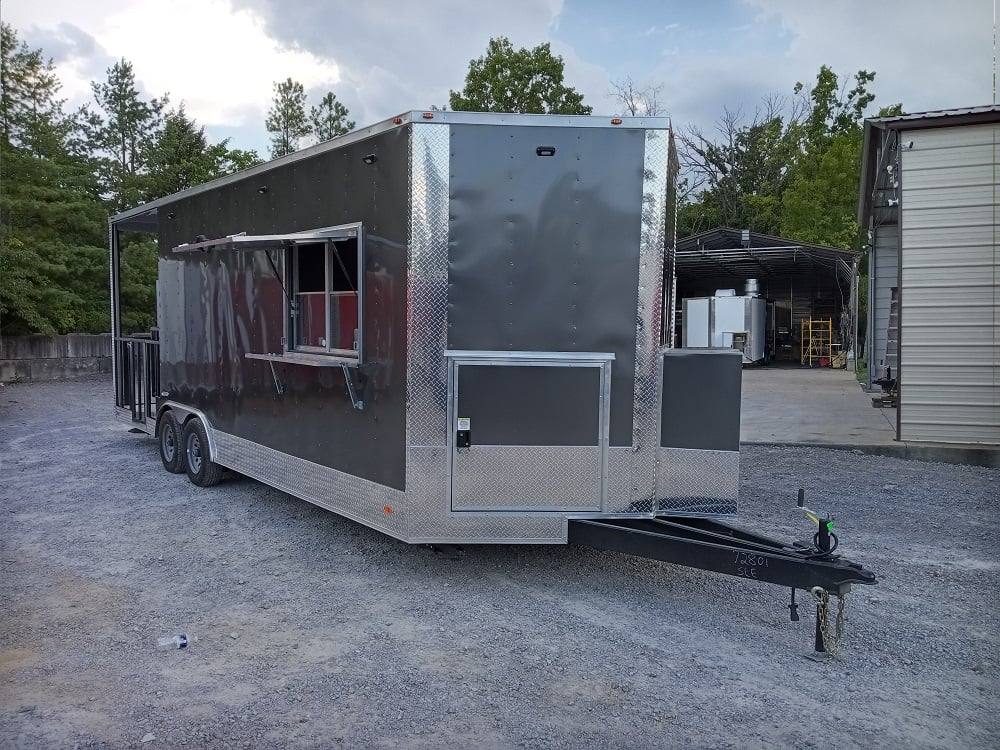 649-8.5-x-24-charcoal-gray-bbq-concession-food-trailer-20.jpg 8.5' x 24' Charcoal Gray BBQ Concession Food Trailer