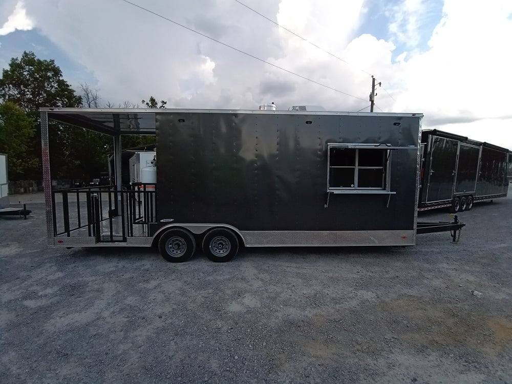649-8.5-x-24-charcoal-gray-bbq-concession-food-trailer-21.jpg 8.5' x 24' Charcoal Gray BBQ Concession Food Trailer