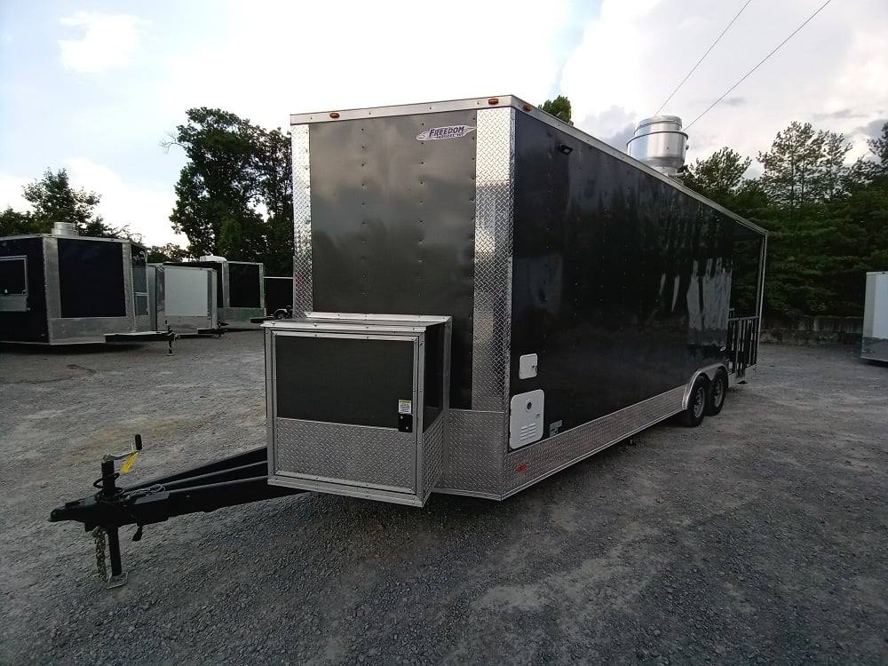 649-8.5-x-24-charcoal-gray-bbq-concession-food-trailer-3.jpg 8.5' x 24' Charcoal Gray BBQ Concession Food Trailer