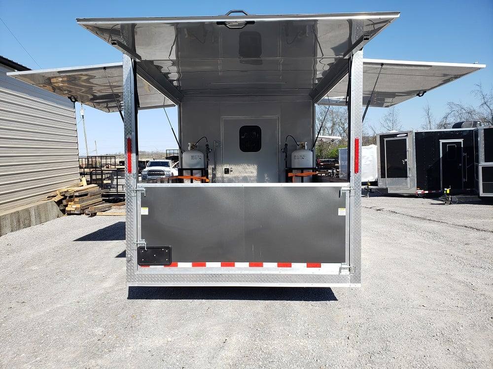 650-8.5-x-24-charcoal-gray-bbq-porch-concession-trailer-with-restroom-12.jpg 8.5' x 24' Charcoal Gray BBQ Porch Concession Trailer with Restroom