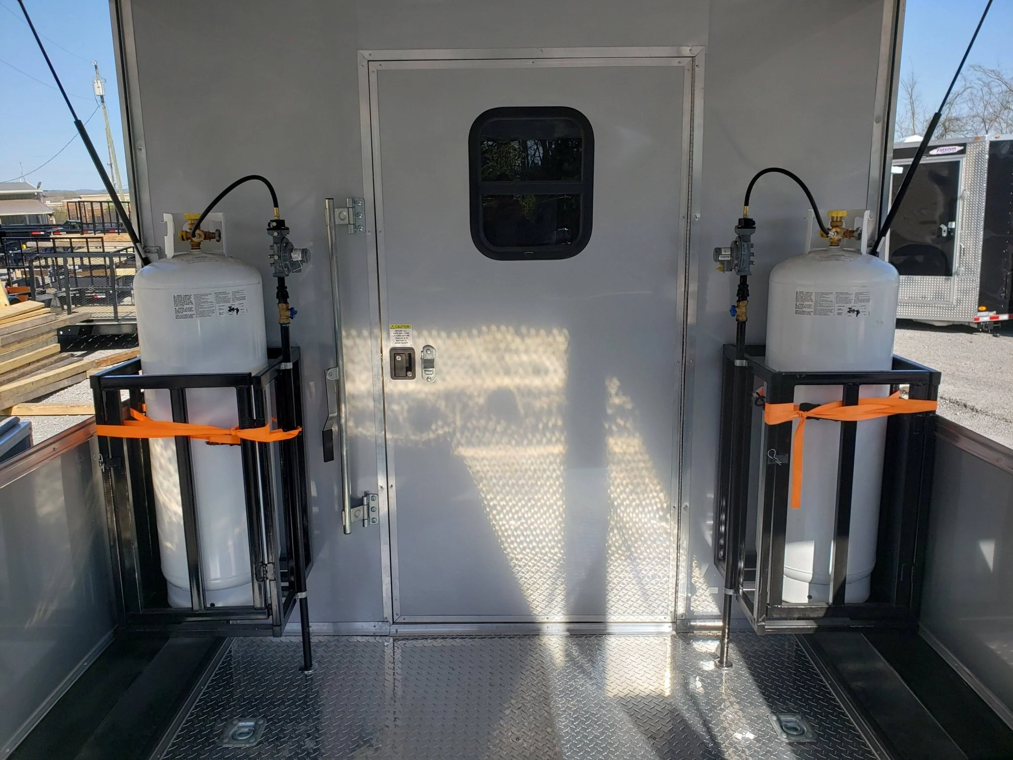 650-8.5-x-24-charcoal-gray-bbq-porch-concession-trailer-with-restroom-13.webp 8.5' x 24' Charcoal Gray BBQ Porch Concession Trailer with Restroom