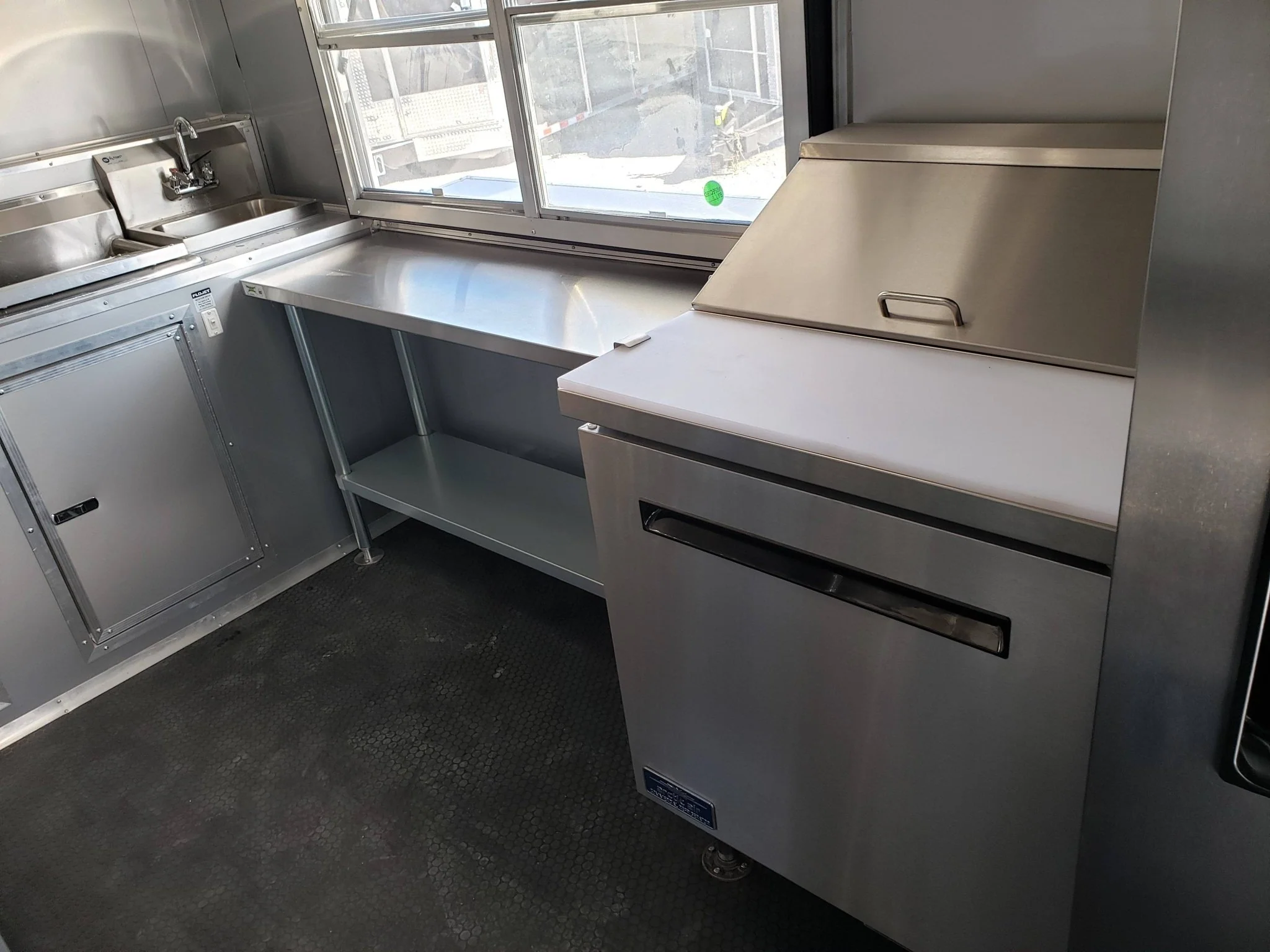 650-8.5-x-24-charcoal-gray-bbq-porch-concession-trailer-with-restroom-22.webp 8.5' x 24' Charcoal Gray BBQ Porch Concession Trailer with Restroom