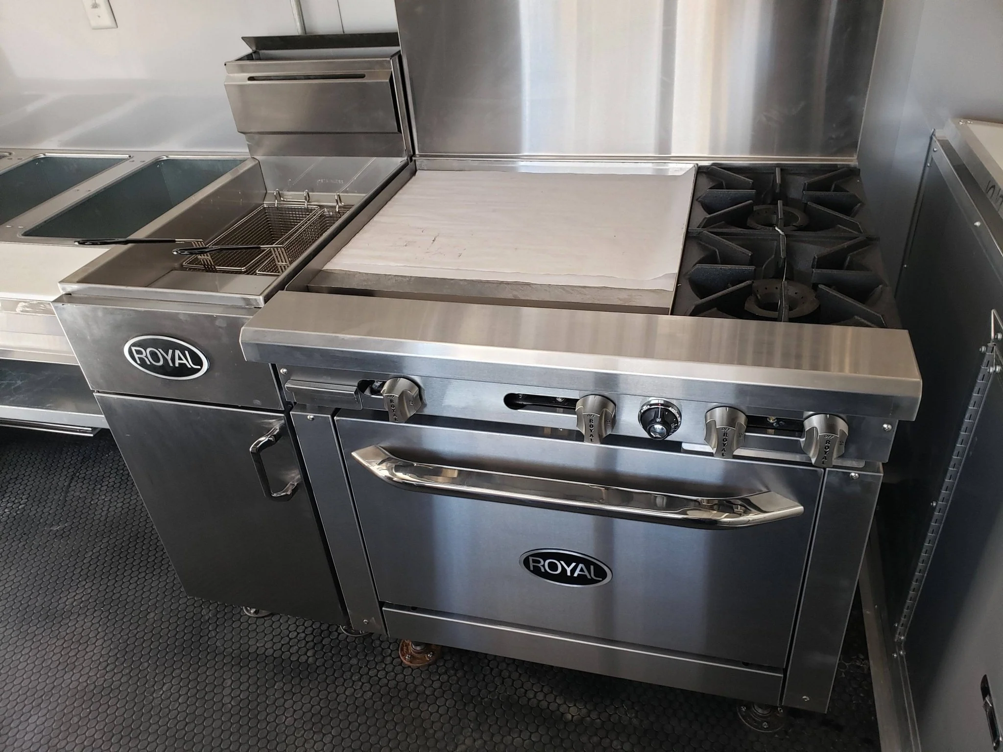 650-8.5-x-24-charcoal-gray-bbq-porch-concession-trailer-with-restroom-26.webp 8.5' x 24' Charcoal Gray BBQ Porch Concession Trailer with Restroom