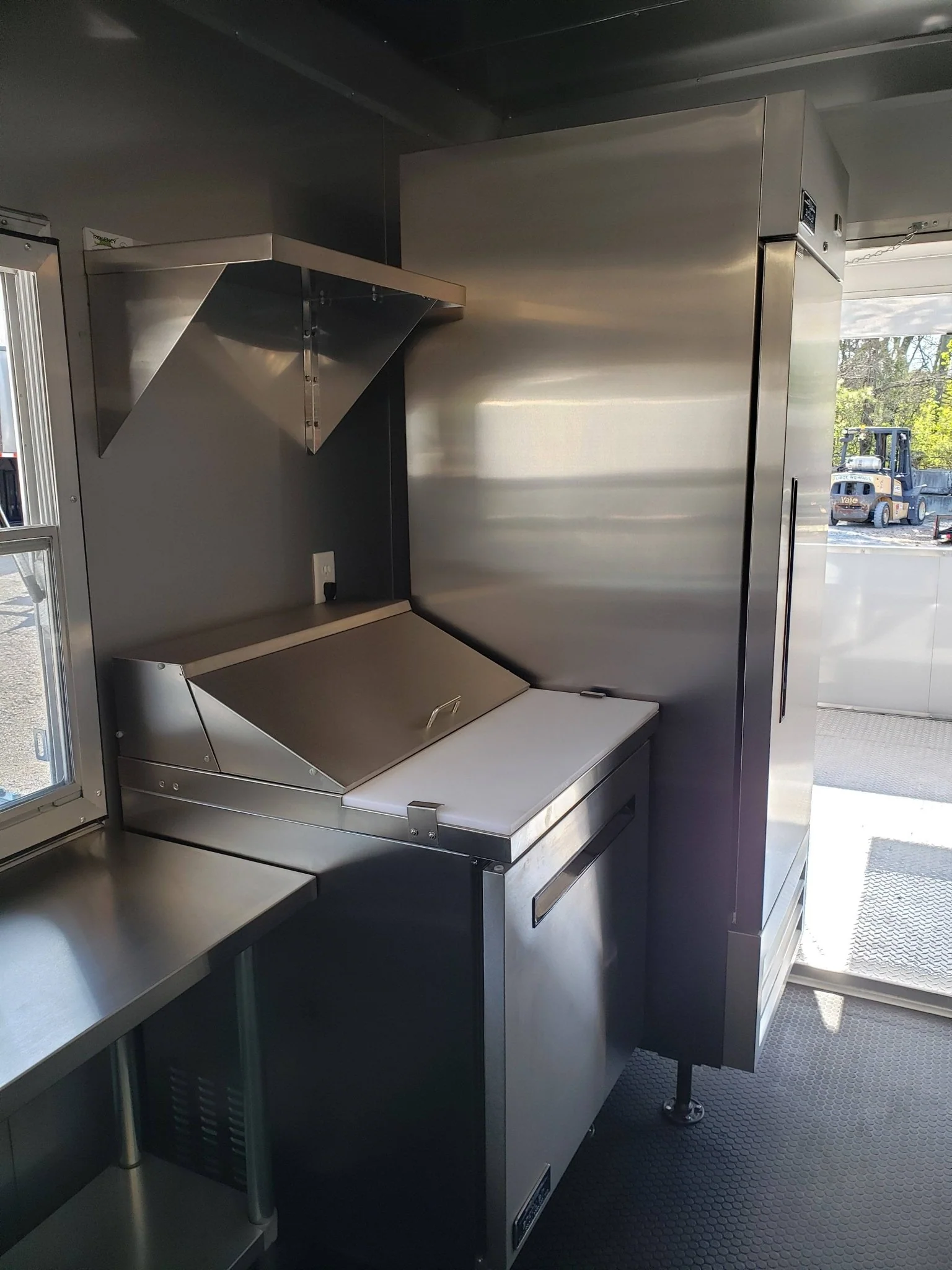 650-8.5-x-24-charcoal-gray-bbq-porch-concession-trailer-with-restroom-27.webp 8.5' x 24' Charcoal Gray BBQ Porch Concession Trailer with Restroom