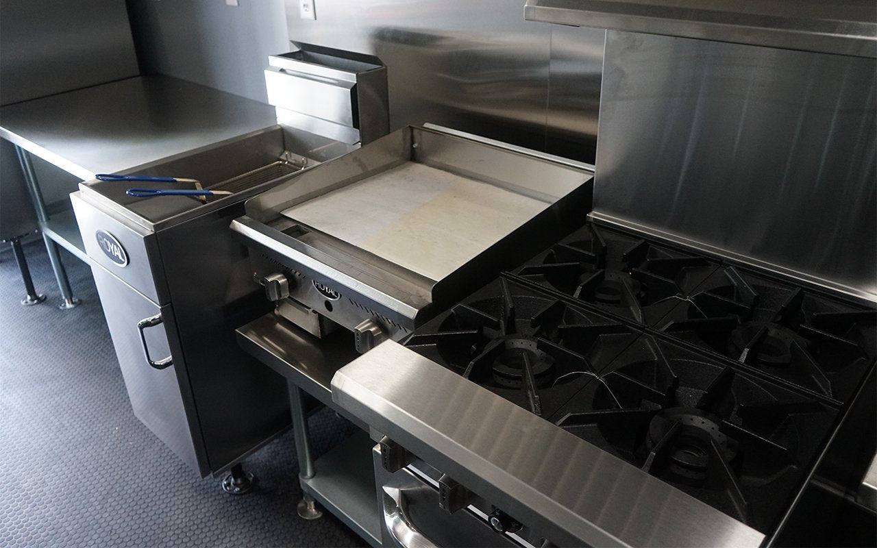 651-8.5-x-24-charcoal-gray-bbq-vending-porch-style-concession-trailer-20.jpg 8.5' x 24' Charcoal Gray BBQ Vending Porch Style Concession Trailer