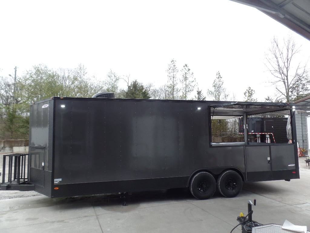 652-8.5-x-24-charcoal-grey-concession-bbq-porch-food-trailer-11.jpg 8.5' x 24' Charcoal Grey Concession BBQ Porch Food Trailer