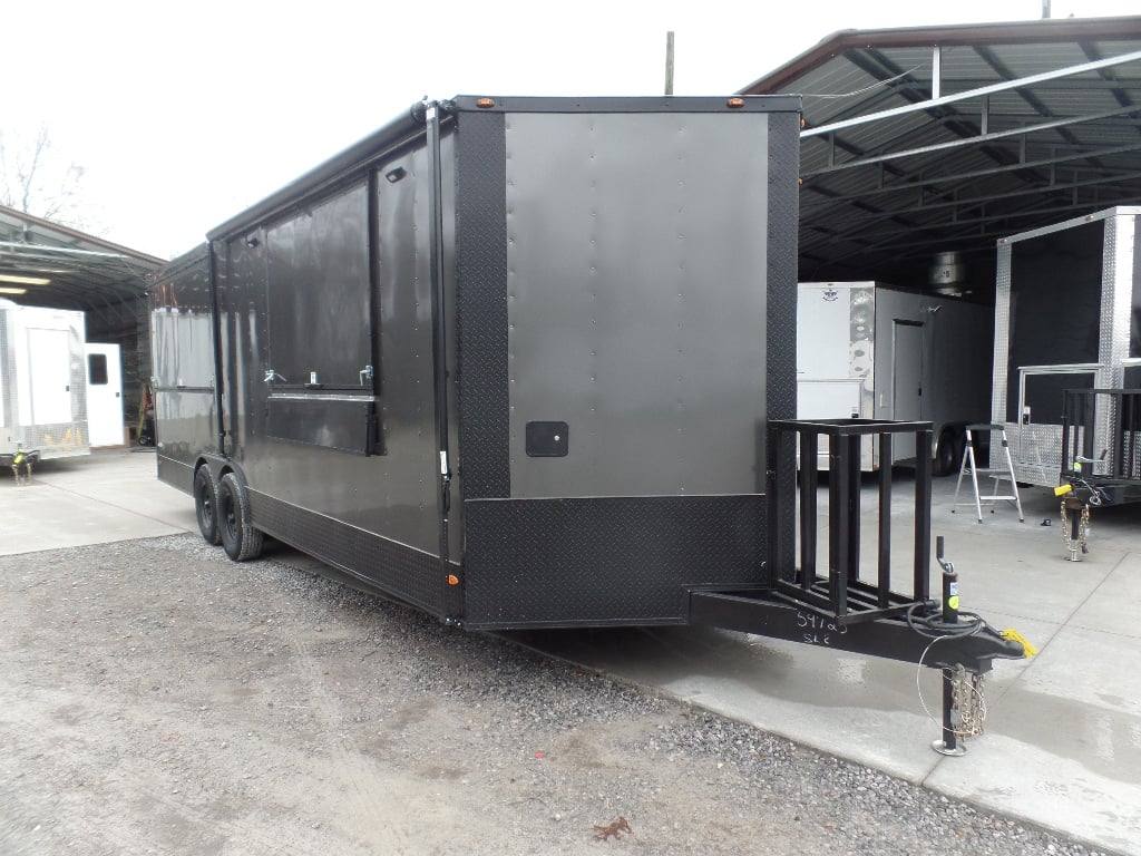 652-8.5-x-24-charcoal-grey-concession-bbq-porch-food-trailer-18.jpg 8.5' x 24' Charcoal Grey Concession BBQ Porch Food Trailer