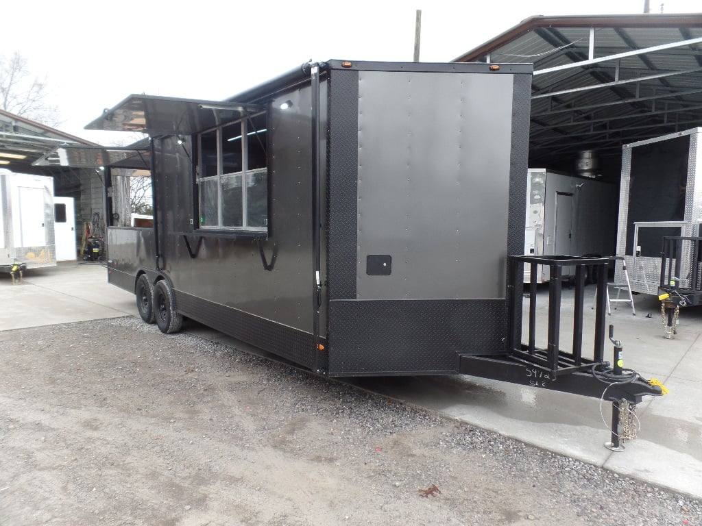 652-8.5-x-24-charcoal-grey-concession-bbq-porch-food-trailer-20.jpg 8.5' x 24' Charcoal Grey Concession BBQ Porch Food Trailer