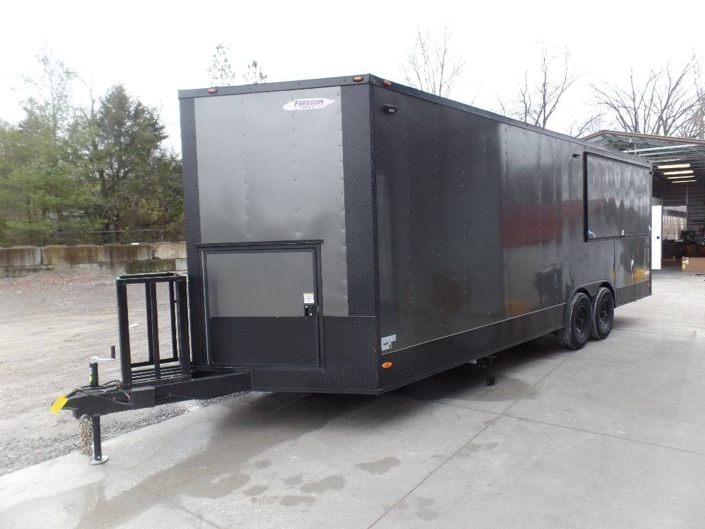 652-8.5-x-24-charcoal-grey-concession-bbq-porch-food-trailer-21.jpg 8.5' x 24' Charcoal Grey Concession BBQ Porch Food Trailer