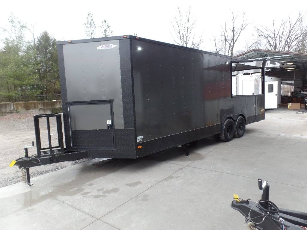 652-8.5-x-24-charcoal-grey-concession-bbq-porch-food-trailer-25.jpg 8.5' x 24' Charcoal Grey Concession BBQ Porch Food Trailer