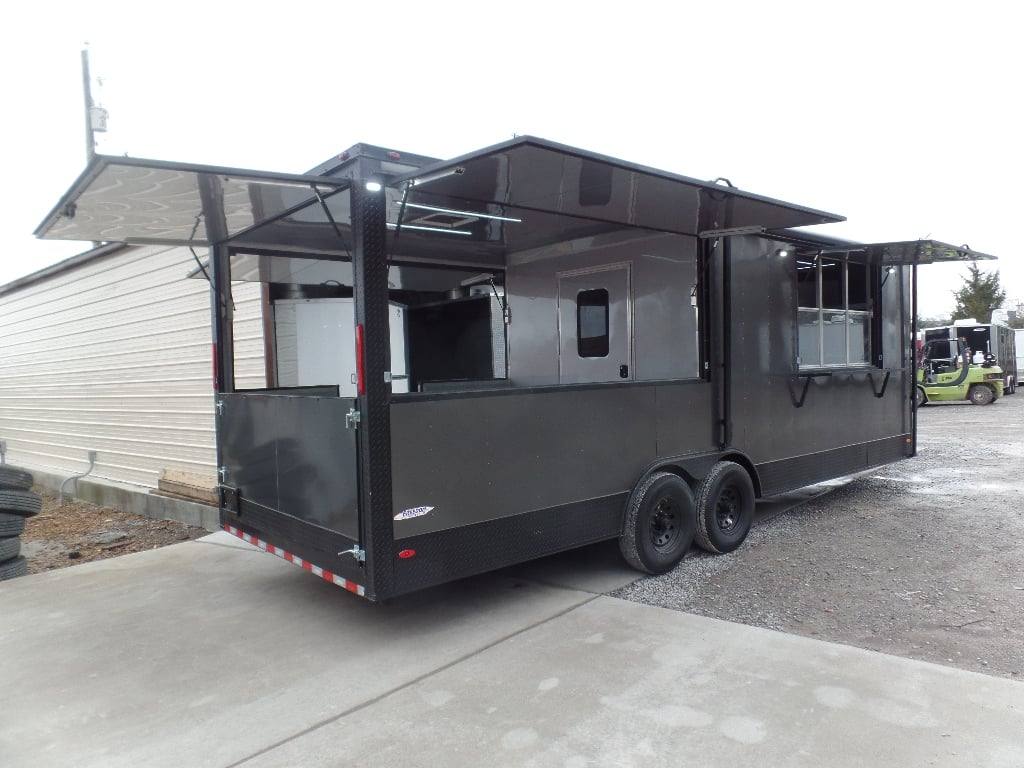 652-8.5-x-24-charcoal-grey-concession-bbq-porch-food-trailer-28.jpg 8.5' x 24' Charcoal Grey Concession BBQ Porch Food Trailer