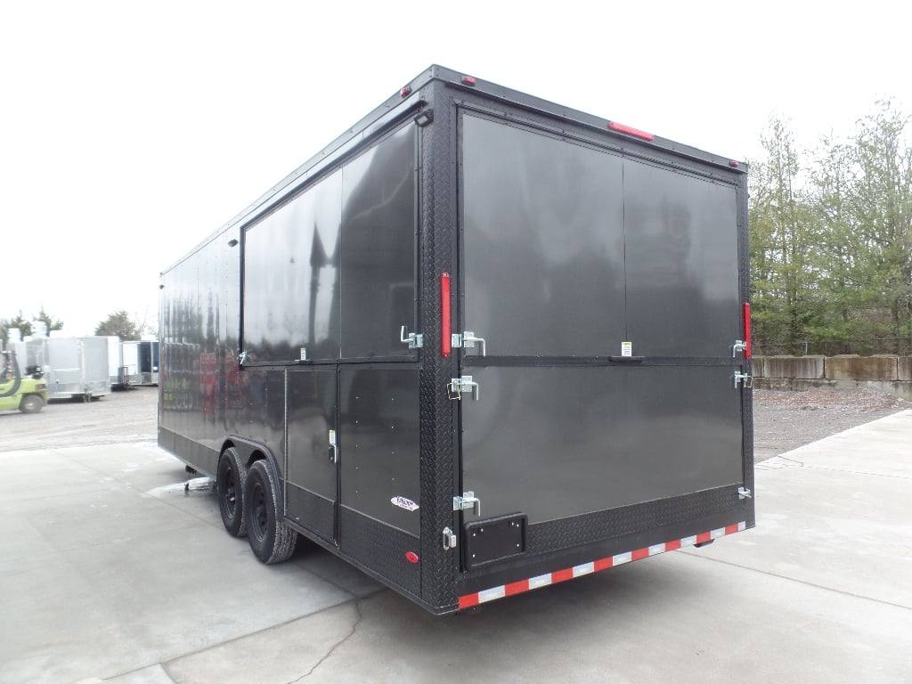 652-8.5-x-24-charcoal-grey-concession-bbq-porch-food-trailer-3.jpg 8.5' x 24' Charcoal Grey Concession BBQ Porch Food Trailer