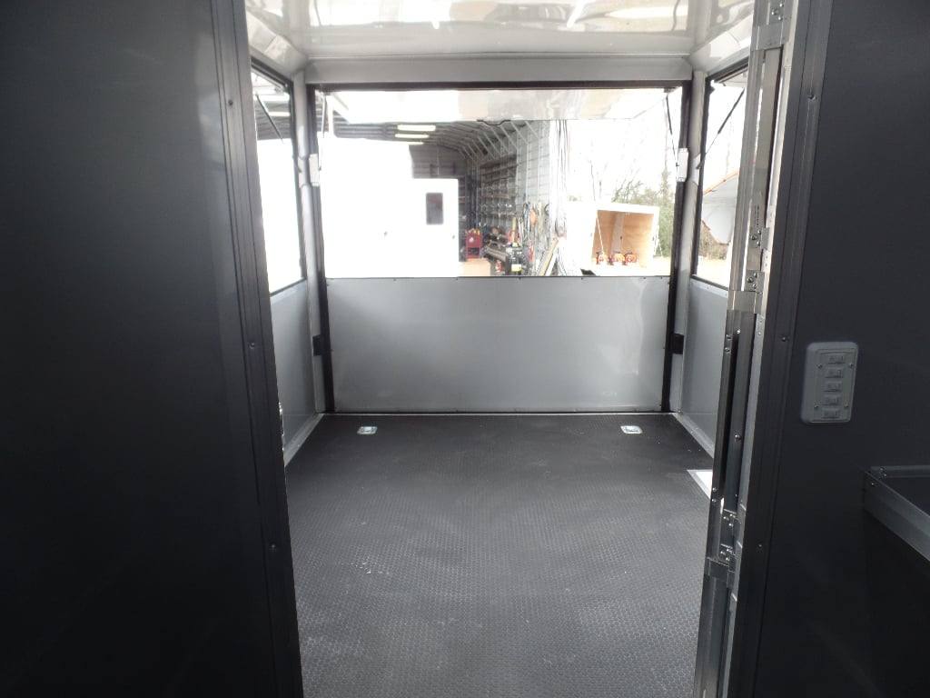 652-8.5-x-24-charcoal-grey-concession-bbq-porch-food-trailer-8.jpg 8.5' x 24' Charcoal Grey Concession BBQ Porch Food Trailer