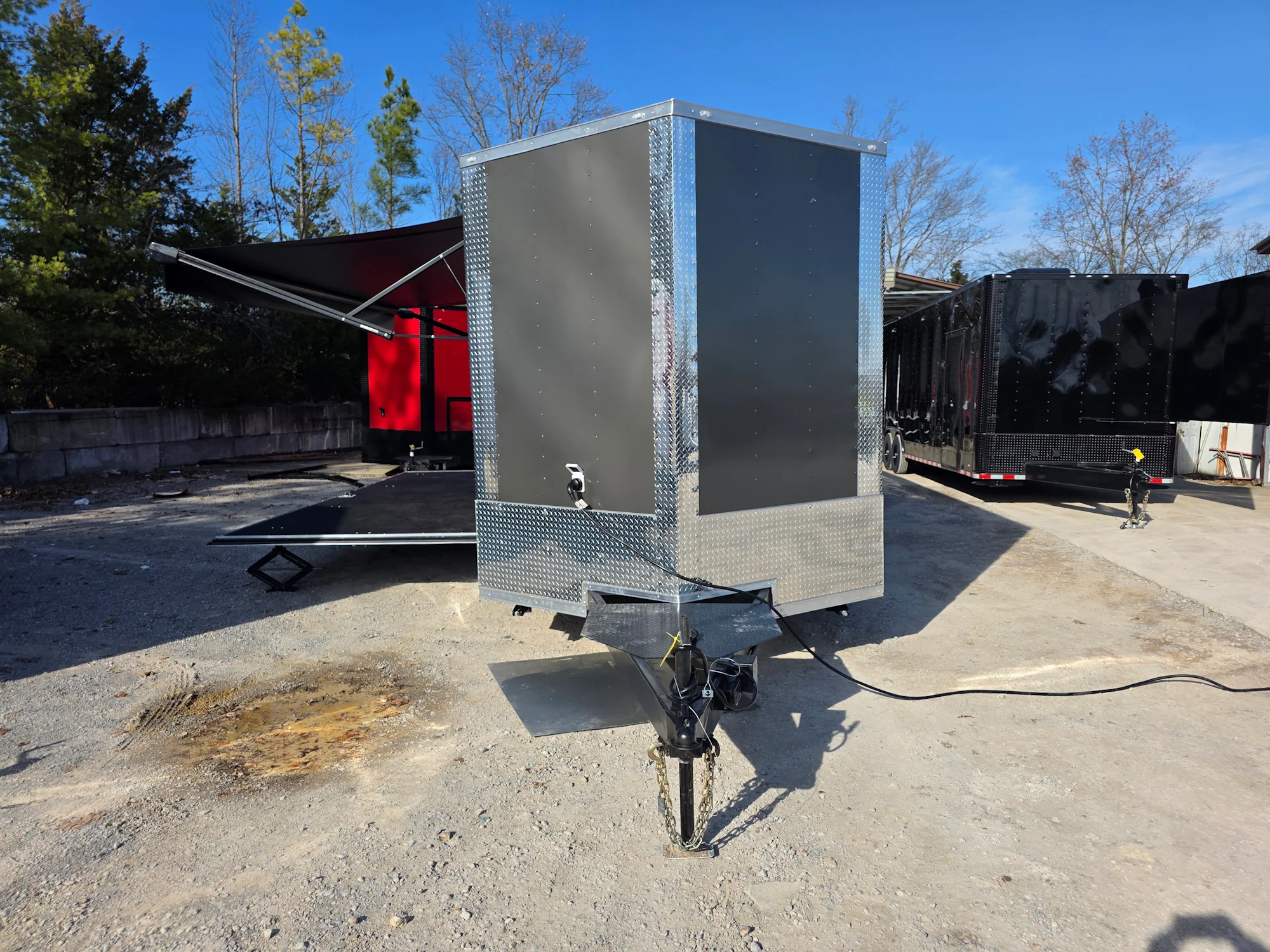 653-8.5-x-24-charcoal-grey-custom-stage-trailer-2.webp 8.5' X 24' Charcoal Grey Custom Stage Trailer