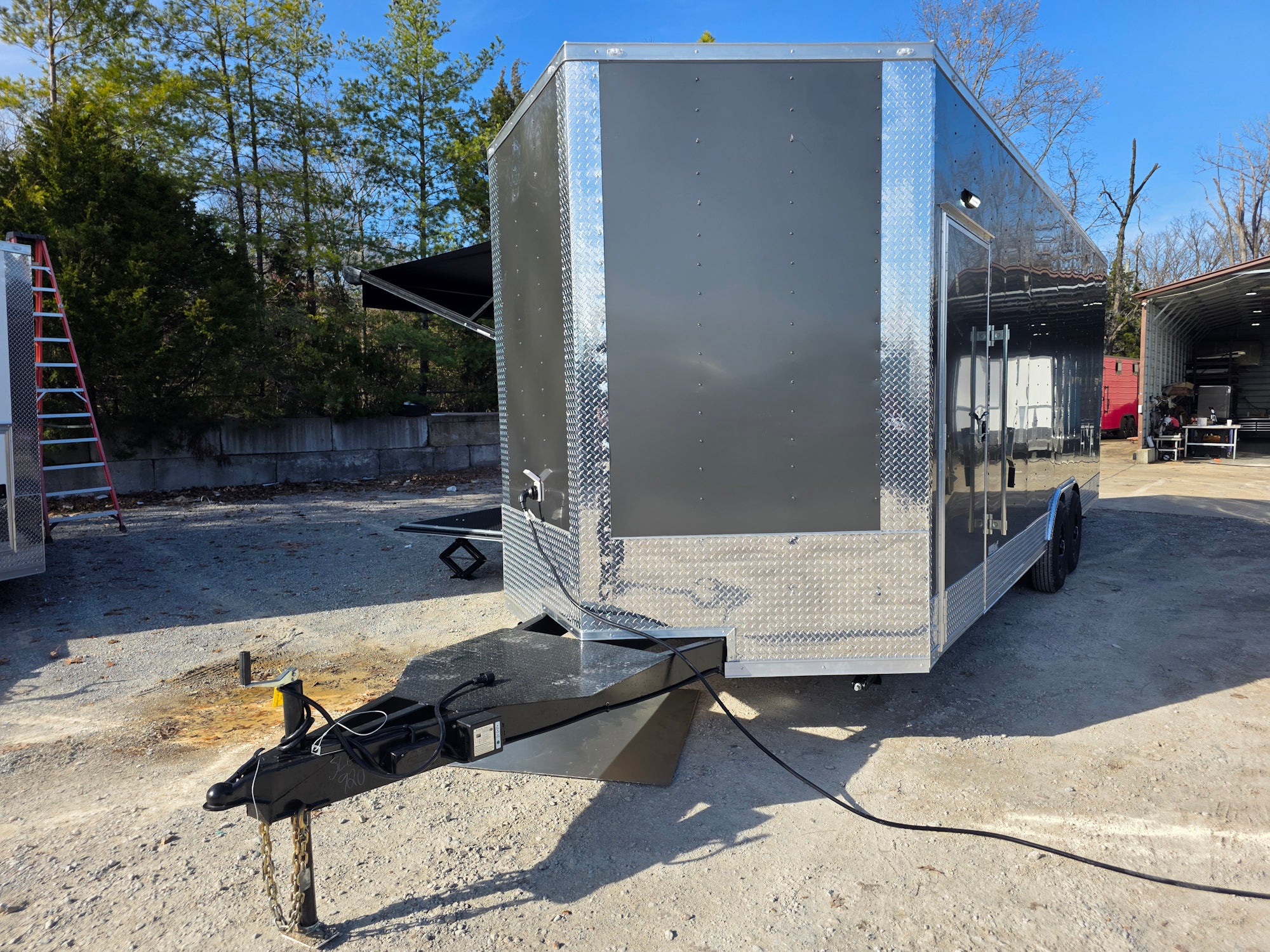 653-8.5-x-24-charcoal-grey-custom-stage-trailer-3.jpg 8.5' X 24' Charcoal Grey Custom Stage Trailer