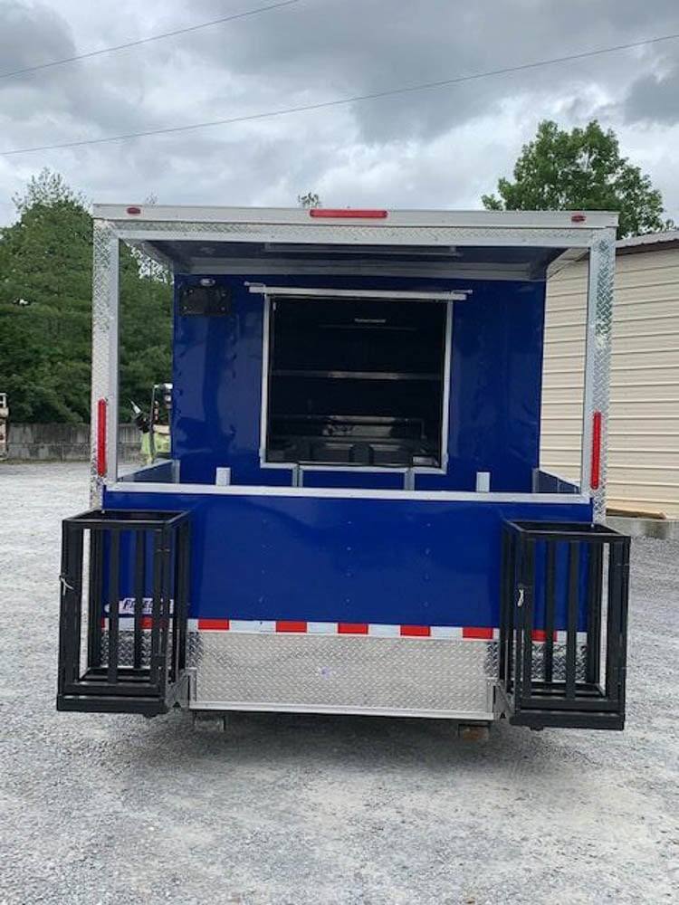 656-8.5-x-24-cobalt-blue-bbq-porch-concession-food-trailer-8.jpg 8.5' x 24' Cobalt Blue BBQ Porch Concession Food Trailer