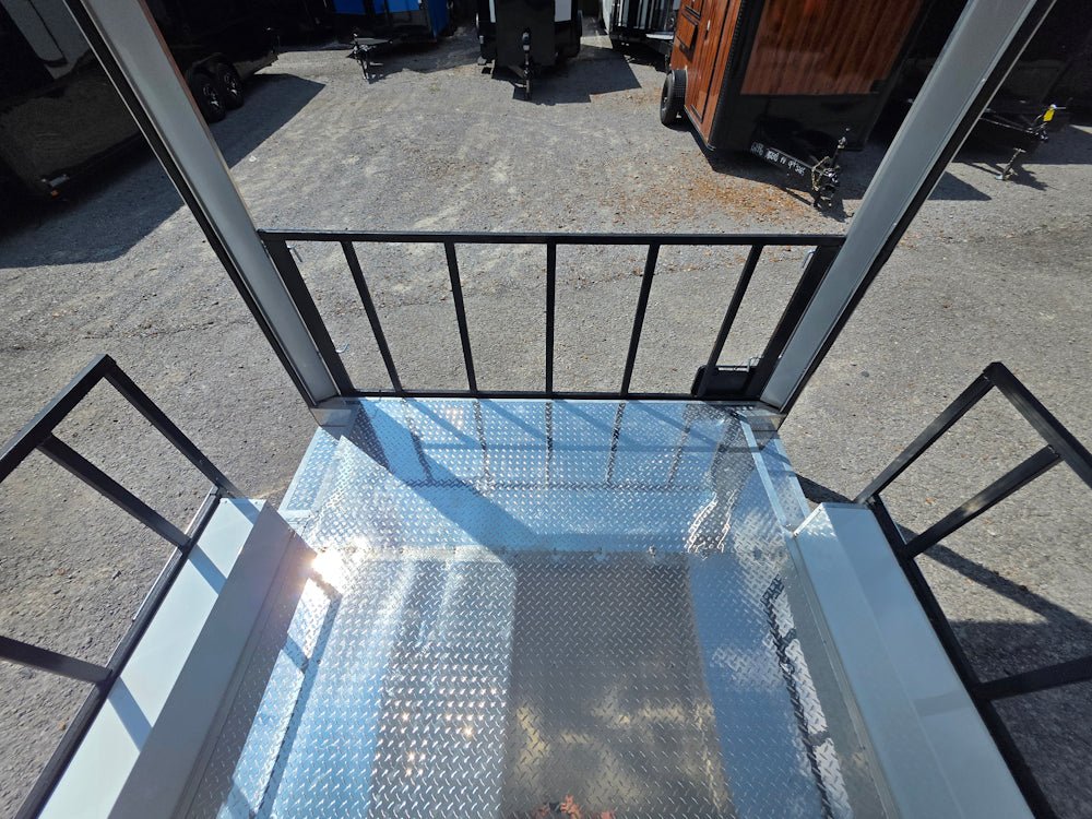 8.5' X 14' White Custom Concession Trailer With 7' Porch BBQ Event Catering