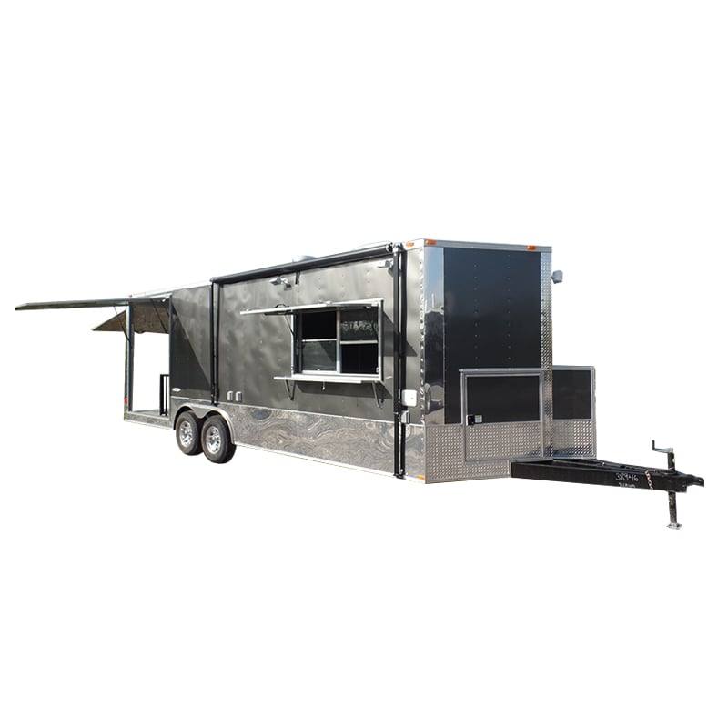 662-8.5-x-24-concession-bbq-food-trailer-charcoal-gray-event-catering-1.jpg 8.5' x 24' Concession BBQ Food Trailer Charcoal Gray Event Catering