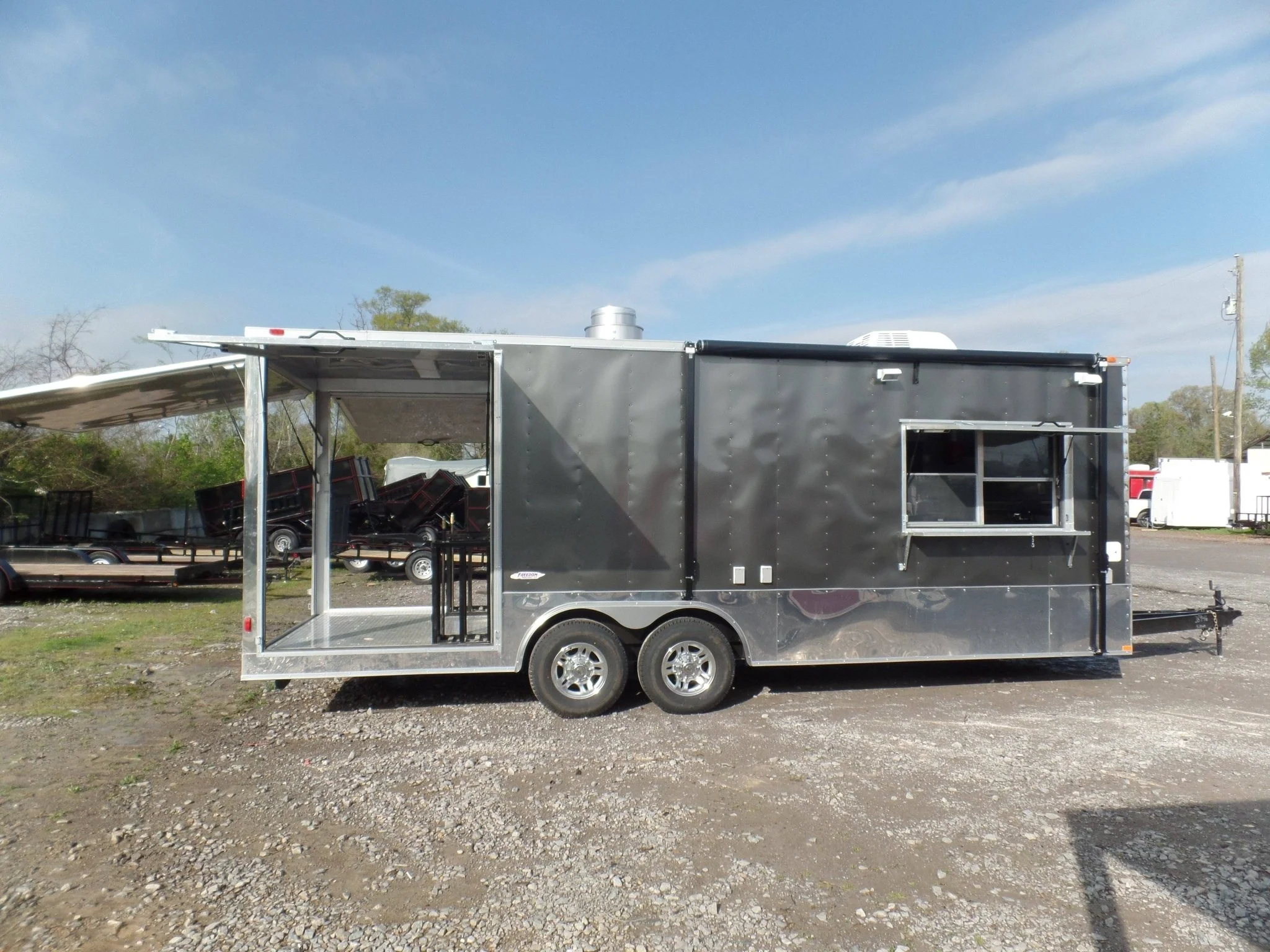 662-8.5-x-24-concession-bbq-food-trailer-charcoal-gray-event-catering-10.webp 8.5' x 24' Concession BBQ Food Trailer Charcoal Gray Event Catering