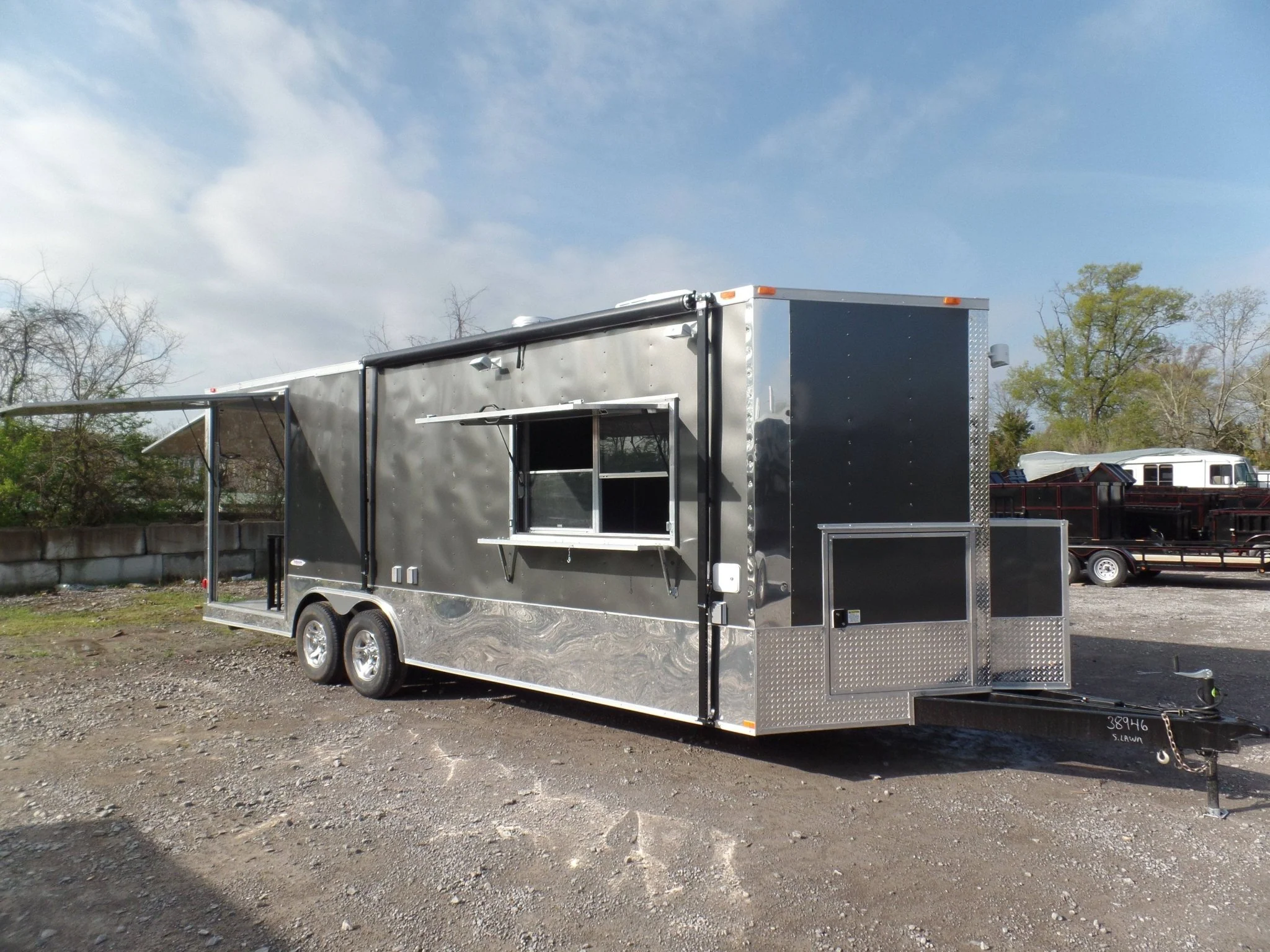 662-8.5-x-24-concession-bbq-food-trailer-charcoal-gray-event-catering-11.webp 8.5' x 24' Concession BBQ Food Trailer Charcoal Gray Event Catering