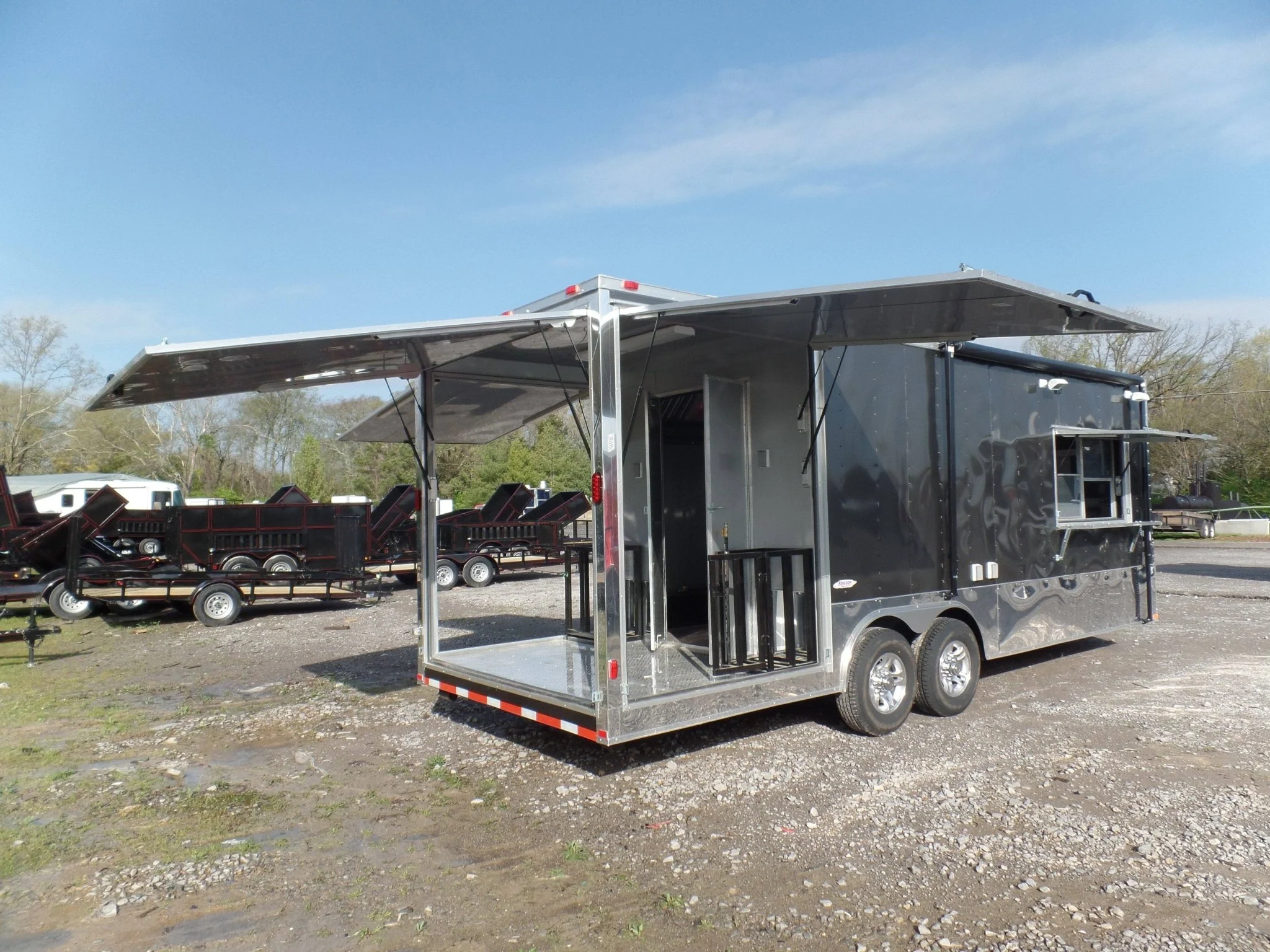 662-8.5-x-24-concession-bbq-food-trailer-charcoal-gray-event-catering-21.webp 8.5' x 24' Concession BBQ Food Trailer Charcoal Gray Event Catering