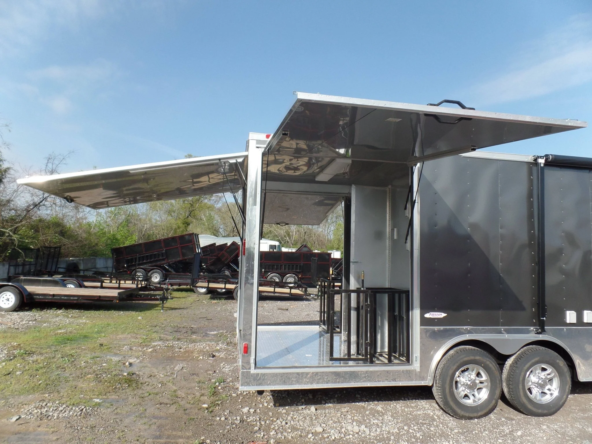 662-8.5-x-24-concession-bbq-food-trailer-charcoal-gray-event-catering-30.webp 8.5' x 24' Concession BBQ Food Trailer Charcoal Gray Event Catering
