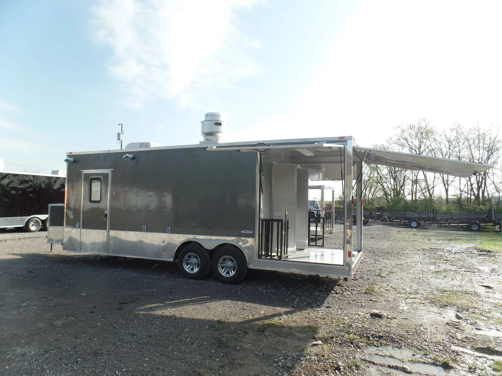 662-8.5-x-24-concession-bbq-food-trailer-charcoal-gray-event-catering-33.webp 8.5' x 24' Concession BBQ Food Trailer Charcoal Gray Event Catering