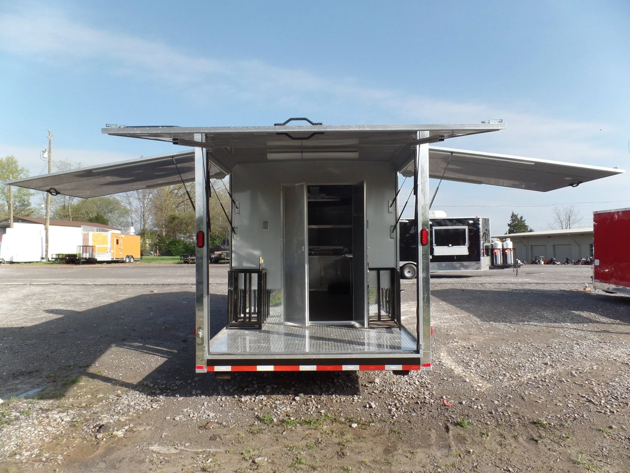 662-8.5-x-24-concession-bbq-food-trailer-charcoal-gray-event-catering-7.webp 8.5' x 24' Concession BBQ Food Trailer Charcoal Gray Event Catering