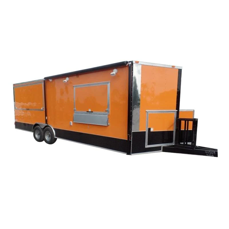 664-8.5-x-24-concession-bbq-food-trailer-orange-event-catering-1.webp 8.5' x 24' Concession BBQ Food Trailer Orange Event Catering