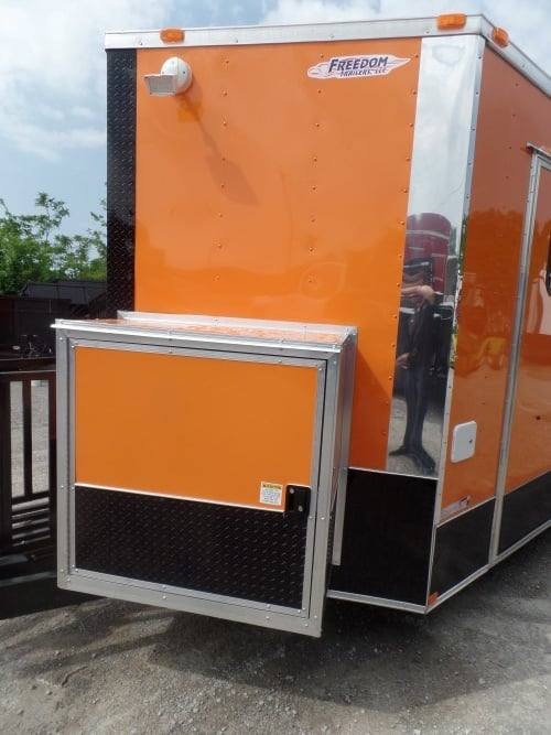 664-8.5-x-24-concession-bbq-food-trailer-orange-event-catering-12.jpg 8.5' x 24' Concession BBQ Food Trailer Orange Event Catering