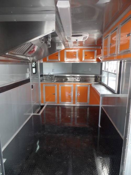 664-8.5-x-24-concession-bbq-food-trailer-orange-event-catering-18.jpg 8.5' x 24' Concession BBQ Food Trailer Orange Event Catering