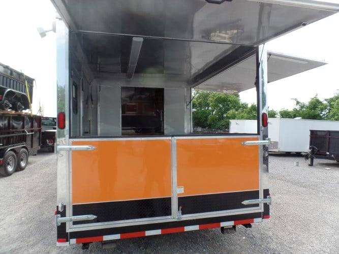 664-8.5-x-24-concession-bbq-food-trailer-orange-event-catering-20.jpg 8.5' x 24' Concession BBQ Food Trailer Orange Event Catering