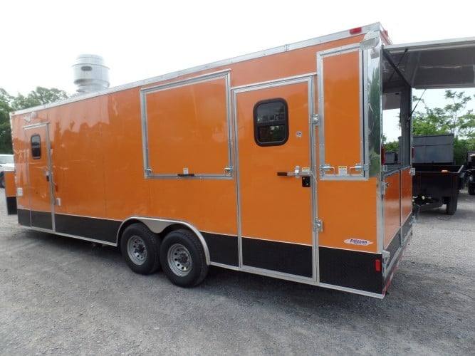 664-8.5-x-24-concession-bbq-food-trailer-orange-event-catering-21.jpg 8.5' x 24' Concession BBQ Food Trailer Orange Event Catering