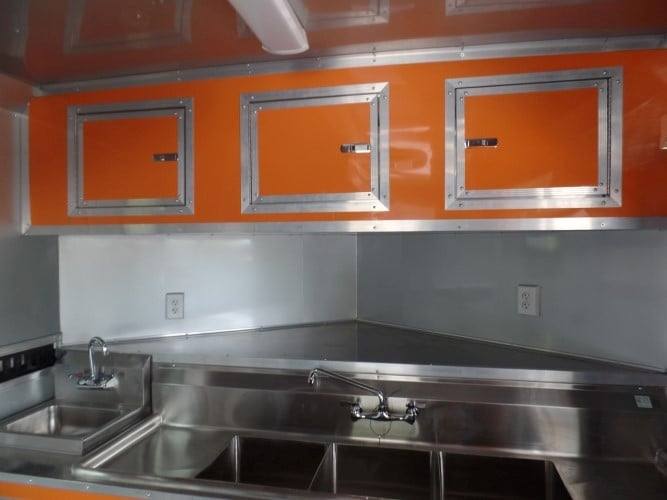 664-8.5-x-24-concession-bbq-food-trailer-orange-event-catering-25.jpg 8.5' x 24' Concession BBQ Food Trailer Orange Event Catering