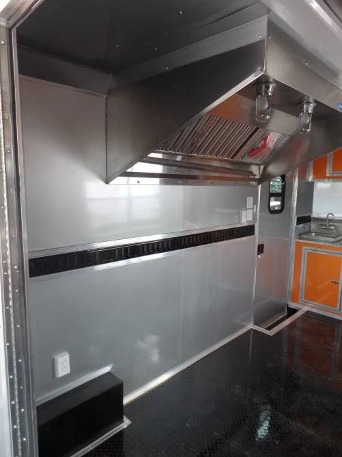664-8.5-x-24-concession-bbq-food-trailer-orange-event-catering-3.jpg 8.5' x 24' Concession BBQ Food Trailer Orange Event Catering