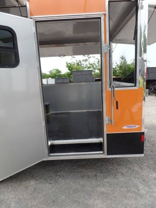 664-8.5-x-24-concession-bbq-food-trailer-orange-event-catering-6.jpg 8.5' x 24' Concession BBQ Food Trailer Orange Event Catering