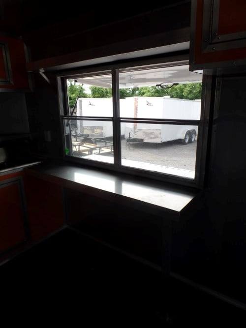 664-8.5-x-24-concession-bbq-food-trailer-orange-event-catering-7.jpg 8.5' x 24' Concession BBQ Food Trailer Orange Event Catering