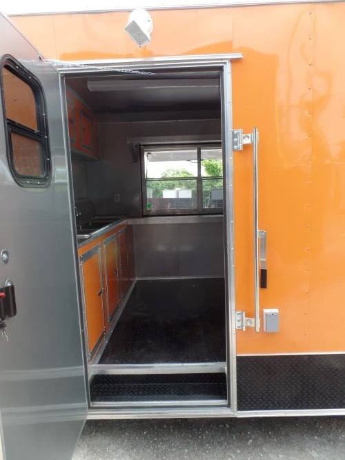 664-8.5-x-24-concession-bbq-food-trailer-orange-event-catering-8.jpg 8.5' x 24' Concession BBQ Food Trailer Orange Event Catering