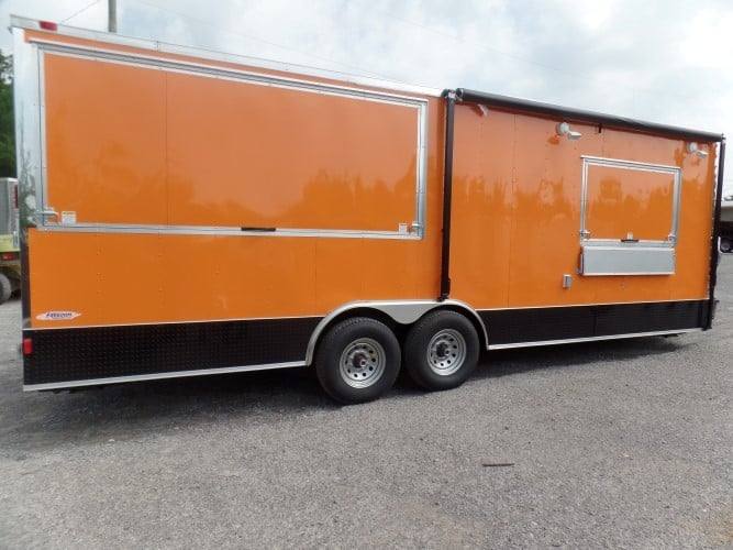 664-8.5-x-24-concession-bbq-food-trailer-orange-event-catering-9.jpg 8.5' x 24' Concession BBQ Food Trailer Orange Event Catering