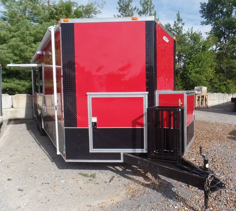 665-8.5-x-24-concession-bbq-food-trailer-red-event-catering-11.jpg 8.5' x 24' Concession BBQ Food Trailer Red Event Catering