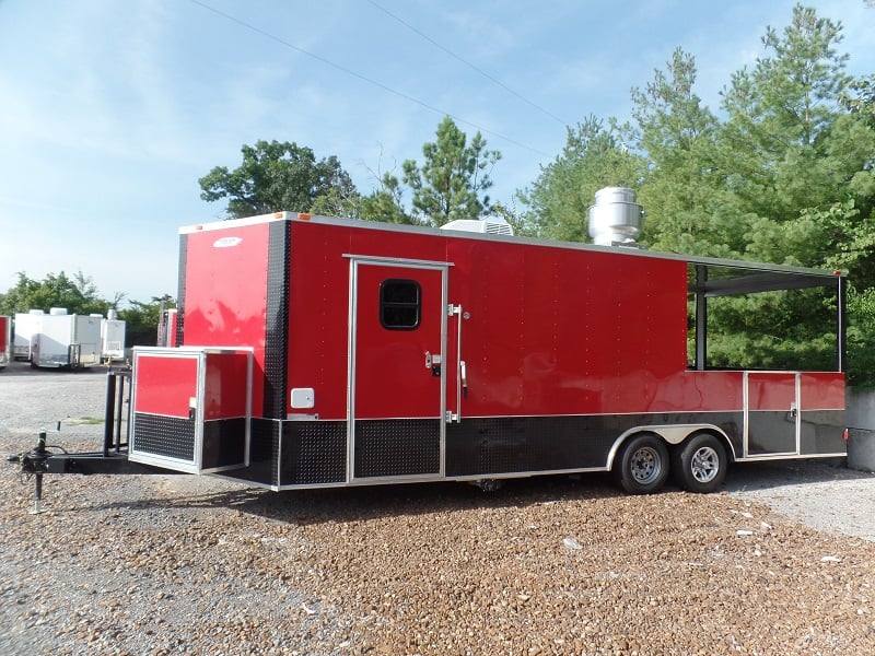665-8.5-x-24-concession-bbq-food-trailer-red-event-catering-13.jpg 8.5' x 24' Concession BBQ Food Trailer Red Event Catering