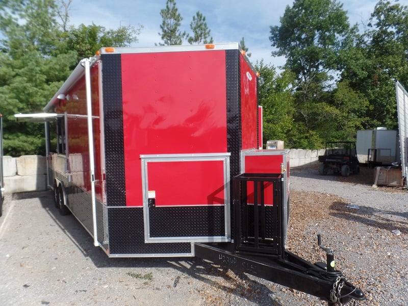 665-8.5-x-24-concession-bbq-food-trailer-red-event-catering-5.jpg 8.5' x 24' Concession BBQ Food Trailer Red Event Catering