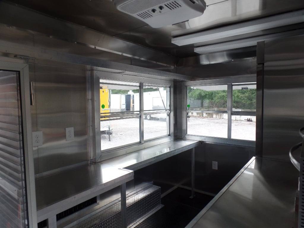 67-8.5-x-14-white-extended-main-frame-concession-food-trailer-8.jpg 8.5' x 14' White Extended Main Frame Concession Food Trailer