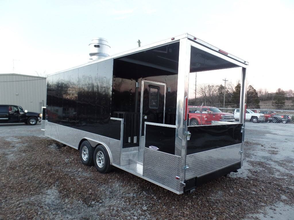 673-8.5-x-24-concession-food-trailer-black-bbq-catering-13.jpg 8.5' x 24' Concession Food Trailer Black BBQ Catering