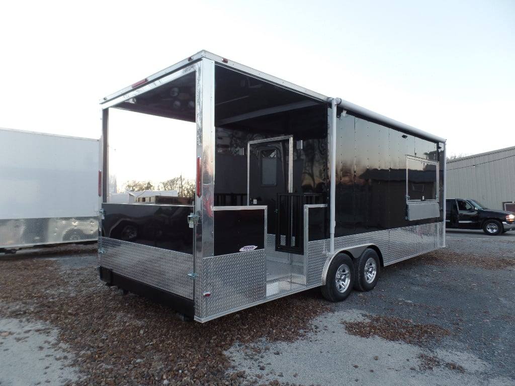 673-8.5-x-24-concession-food-trailer-black-bbq-catering-15.jpg 8.5' x 24' Concession Food Trailer Black BBQ Catering