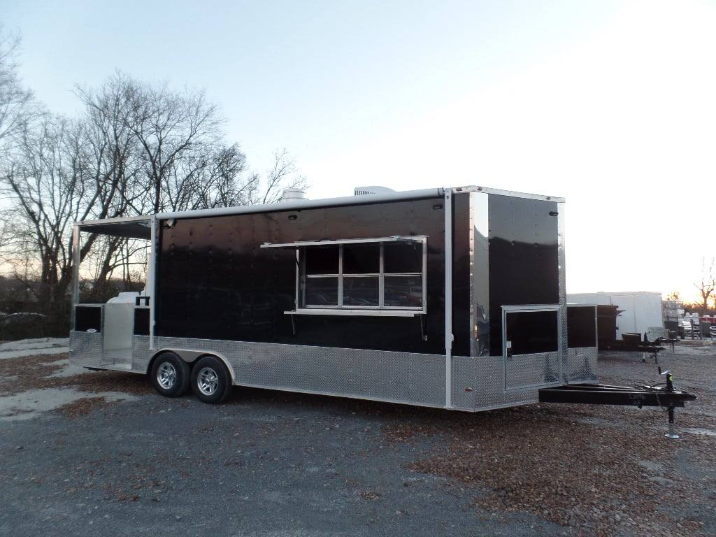 673-8.5-x-24-concession-food-trailer-black-bbq-catering-18.jpg 8.5' x 24' Concession Food Trailer Black BBQ Catering