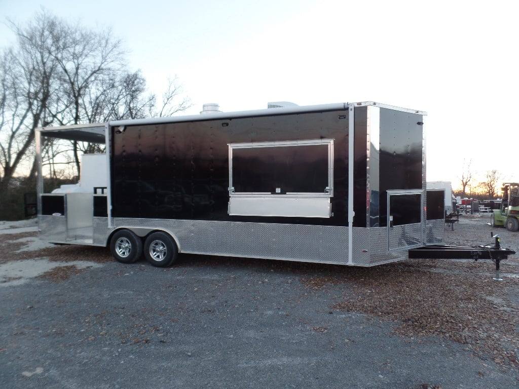 673-8.5-x-24-concession-food-trailer-black-bbq-catering-21.jpg 8.5' x 24' Concession Food Trailer Black BBQ Catering